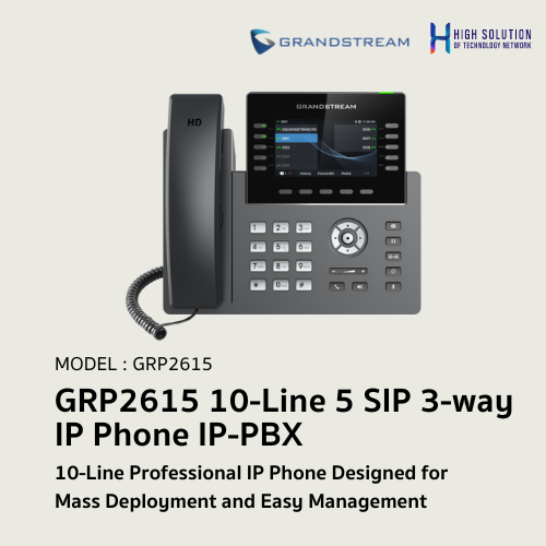 GRP2615 (Grandstream) 10-Line 5 SIP 3-way IP Phone IP-PBX Solutions - hstn