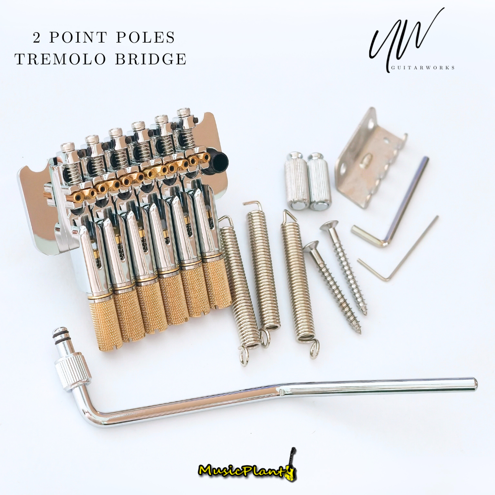 UW Chrome Headless Guitar 2 Point Poles Tremolo Bridge บริดจ์สำหรับ ...