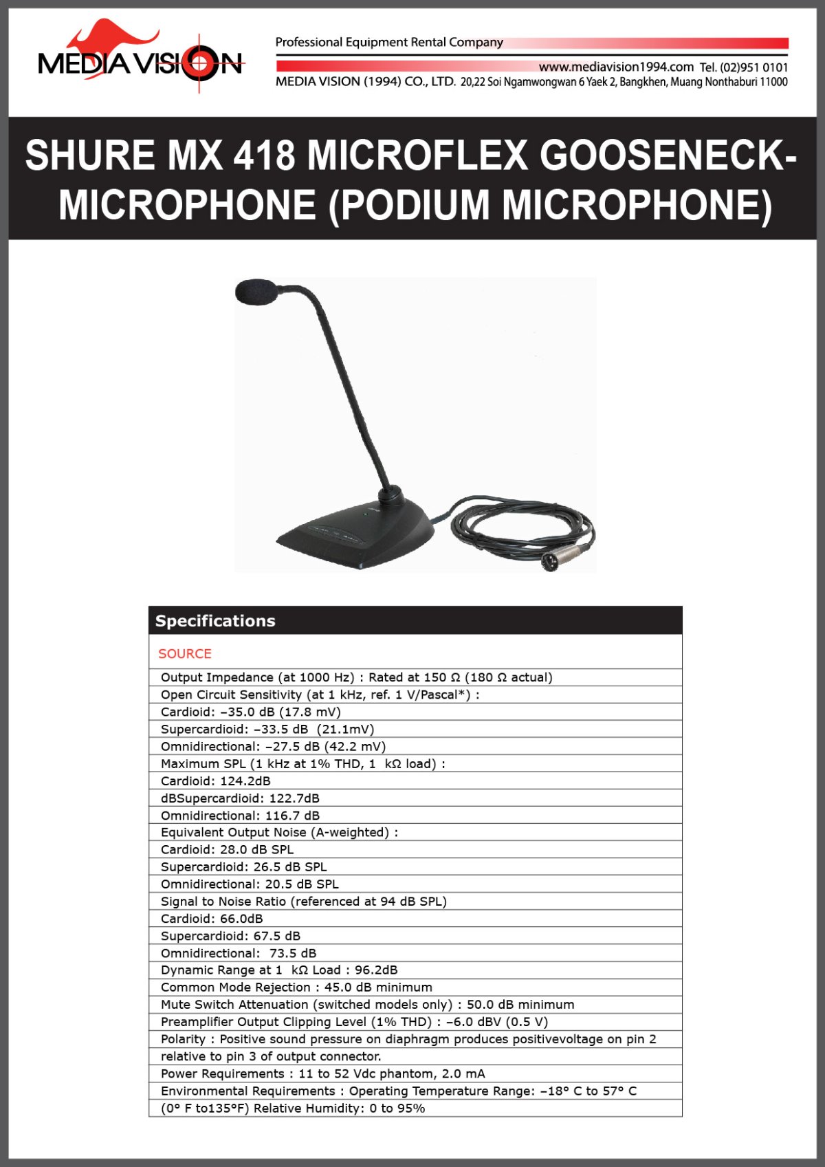 Shure Mx Microflex Gooseneckmicrophone Podium Microphone