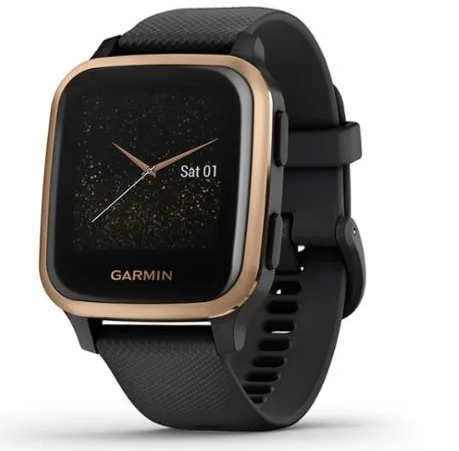 Garmin VENU SQ Fitness GPS Smartwatch-White/Gold -Silicone Band *New  753759260637