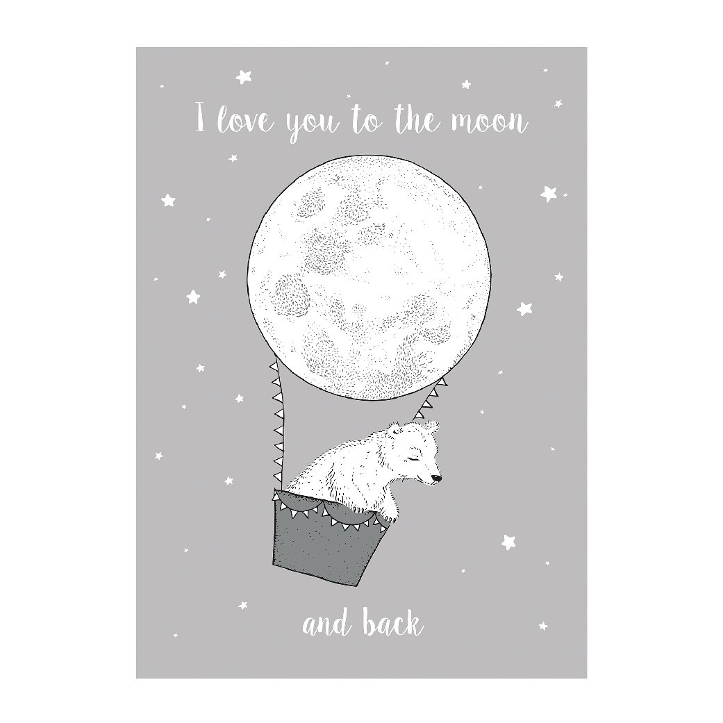 Moon Writing Frame MOON POSTER