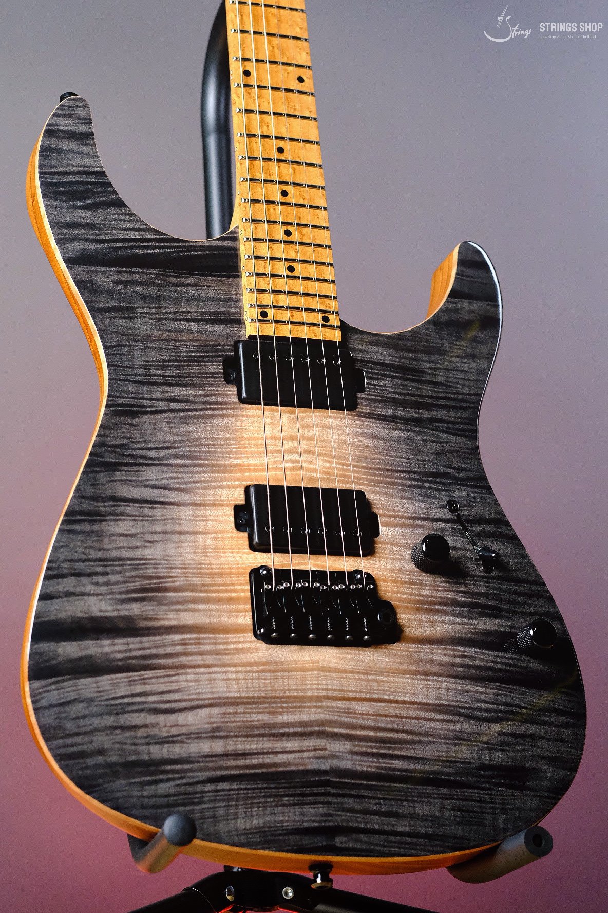 Mayones Aquila Elite V24 S 6 Trans Natural Fade Black Burst Out Gloss