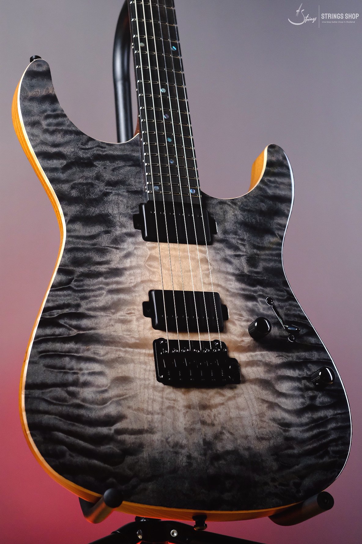 Mayones Aquila Elite V24 S 6 Trans Natural Fade Black Burst Out Gloss