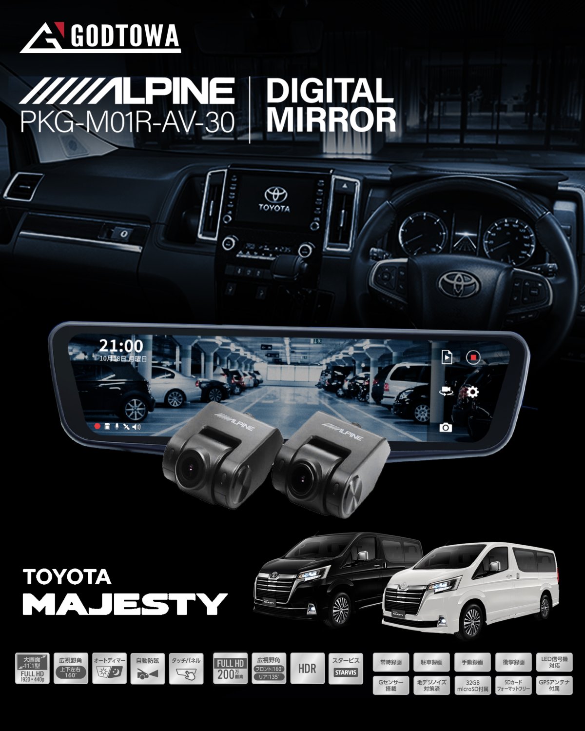 ALPINE PKG-M01R-AV-30 DIGITAL MIROR