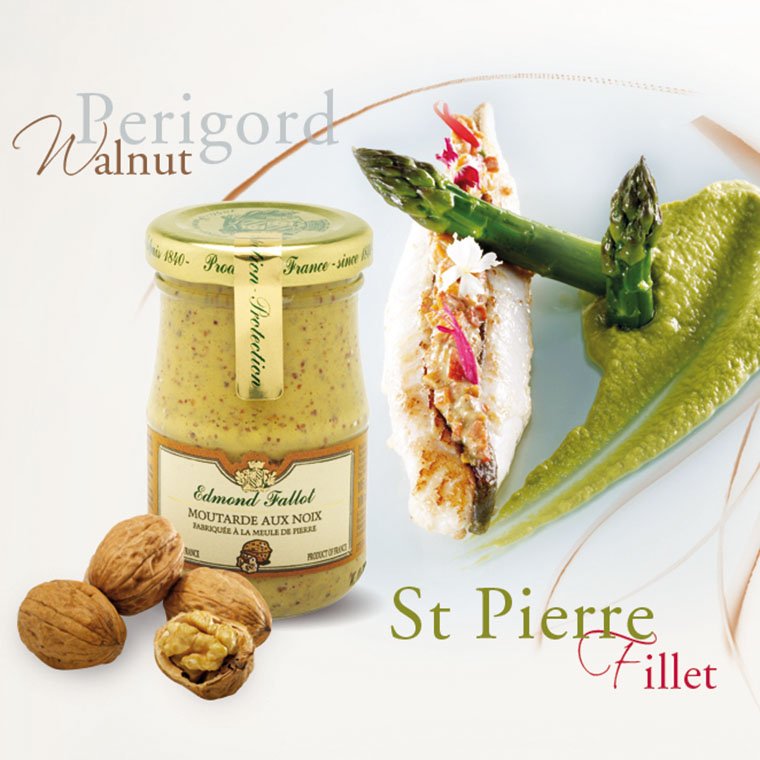 St Pierre Fillet St. Pierre Fillet, Asparagus with Edmond Fallot Walnut Dijon Mustard - gds