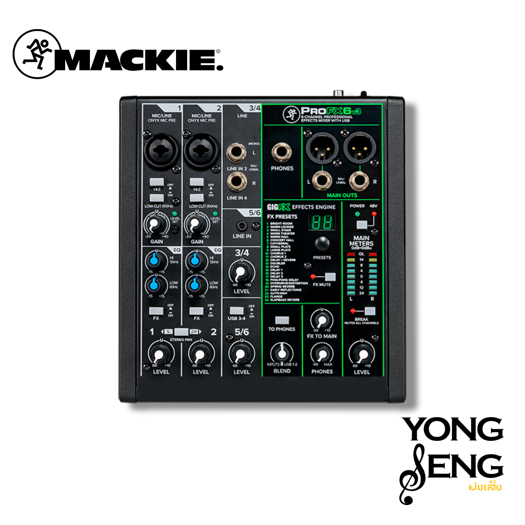 Mackie ProFX6v3 6-Channel Professional Effects Mixer With USB