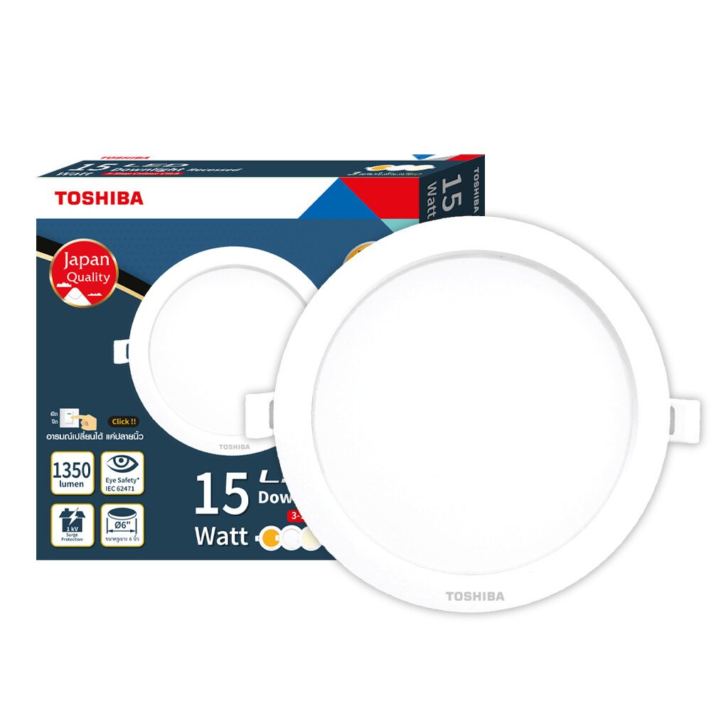 TOSHIBA LED Downlight 15 Watt Daylight/Cool White/Warm White 6 inches