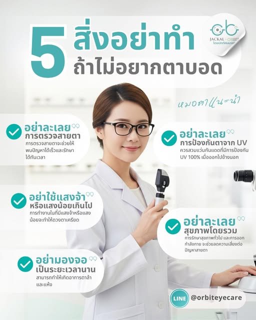  5 สิ่งอย่าทำถ้าไม่อยากตาบอด โดยร้านแว่นตา Jackal x Orbit เชียงใหม่ 