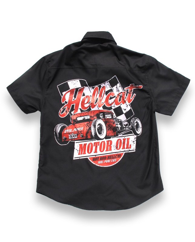 Hotrod Hellcat MOTOR OIL Men Workshirt - oldschoolandrockabillyshop