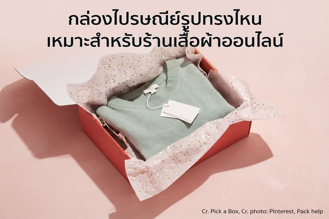 กล่องไปรษณีย์รูปทรงไหน เหมาะสำหรับร้านเสื้อผ้าออนไลน์ 