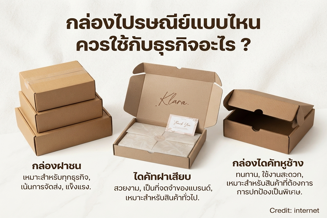 กล่องไปรษณีย์แบบไหน ควรใช้กับธุรกิจอะไร? 