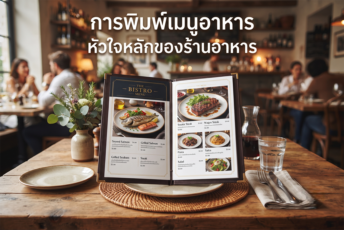 การพิมพ์เมนูอาหาร หัวใจหลักของร้านอาหาร