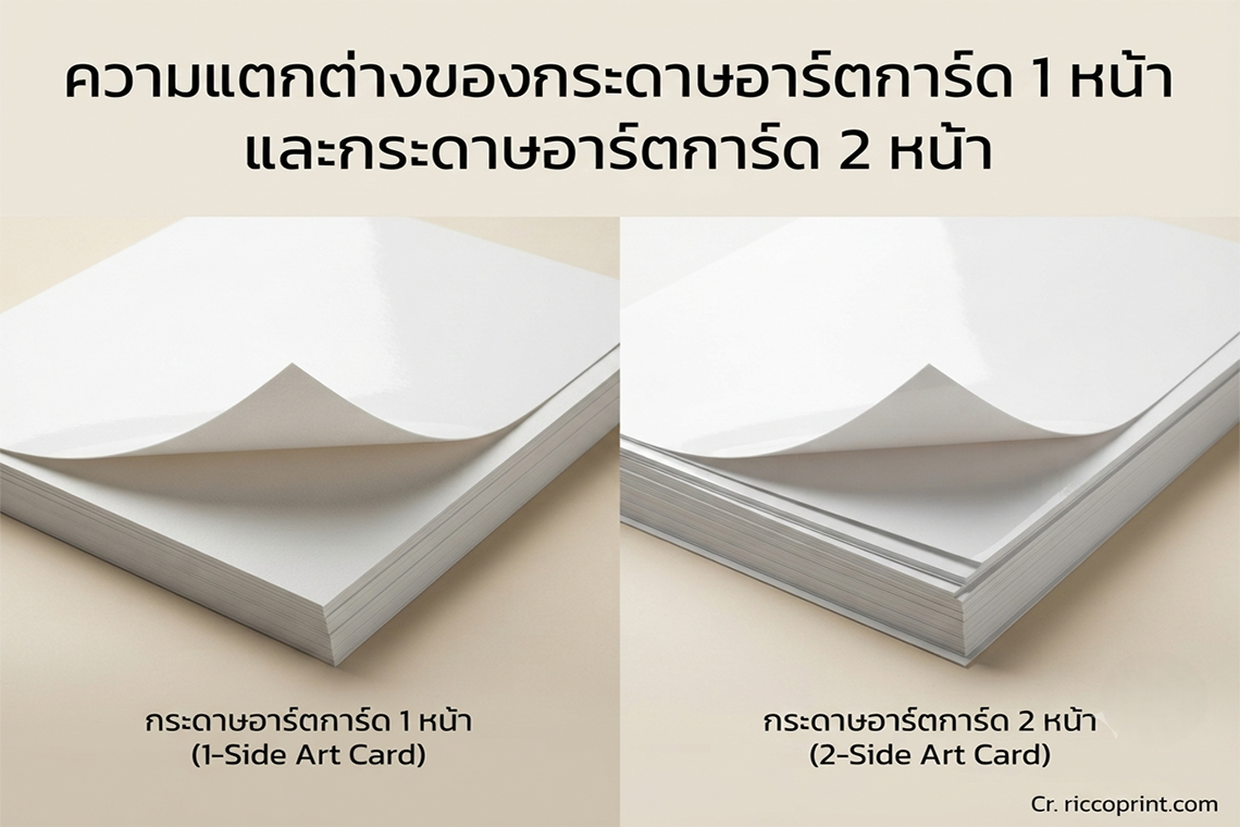 ความแตกต่างของกระดาษอาร์ตการ์ด 1 หน้า และกระดาษอาร์ตการ์ด 2 หน้า