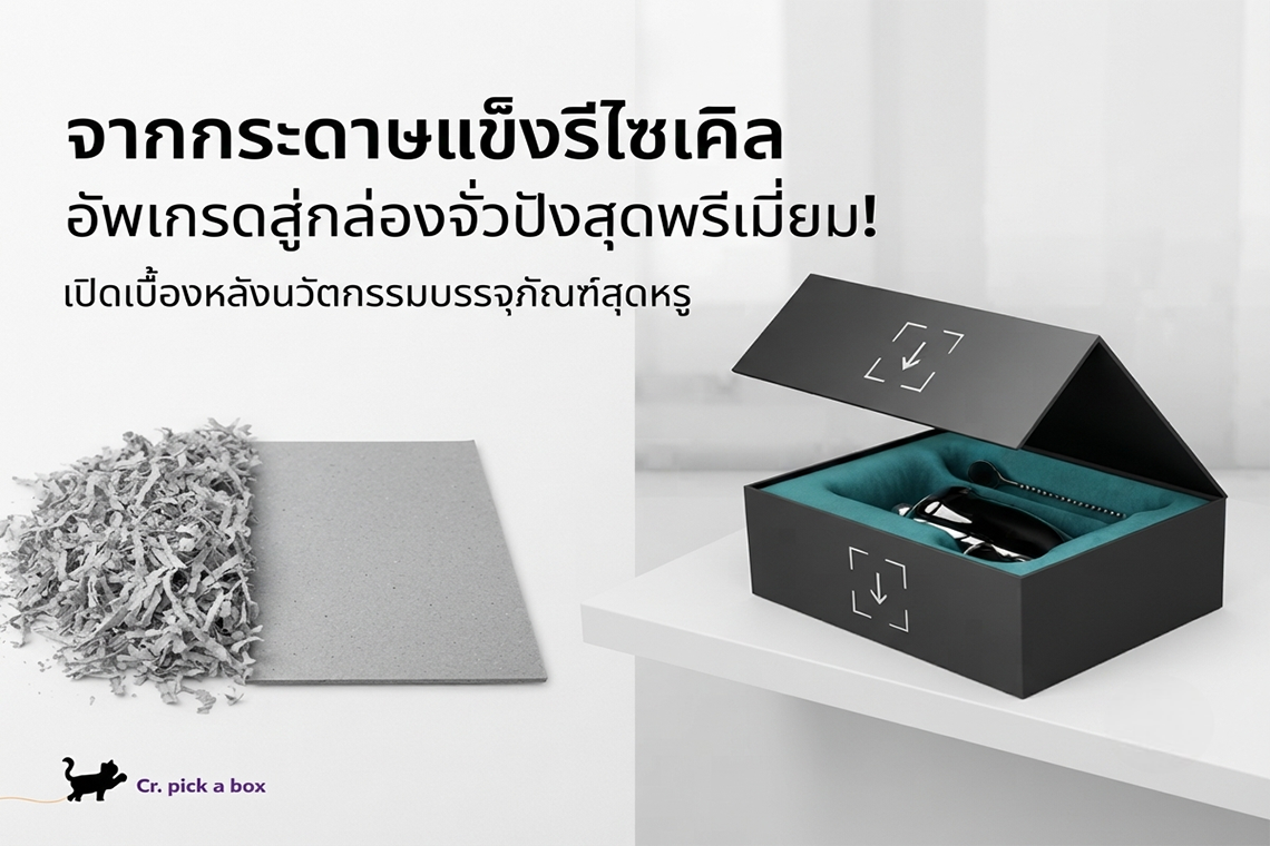จากกระดาษแข็งรีไซเคิล อัพเกรดสู่กล่องจั่วปังสุดพรีเมี่ยม!