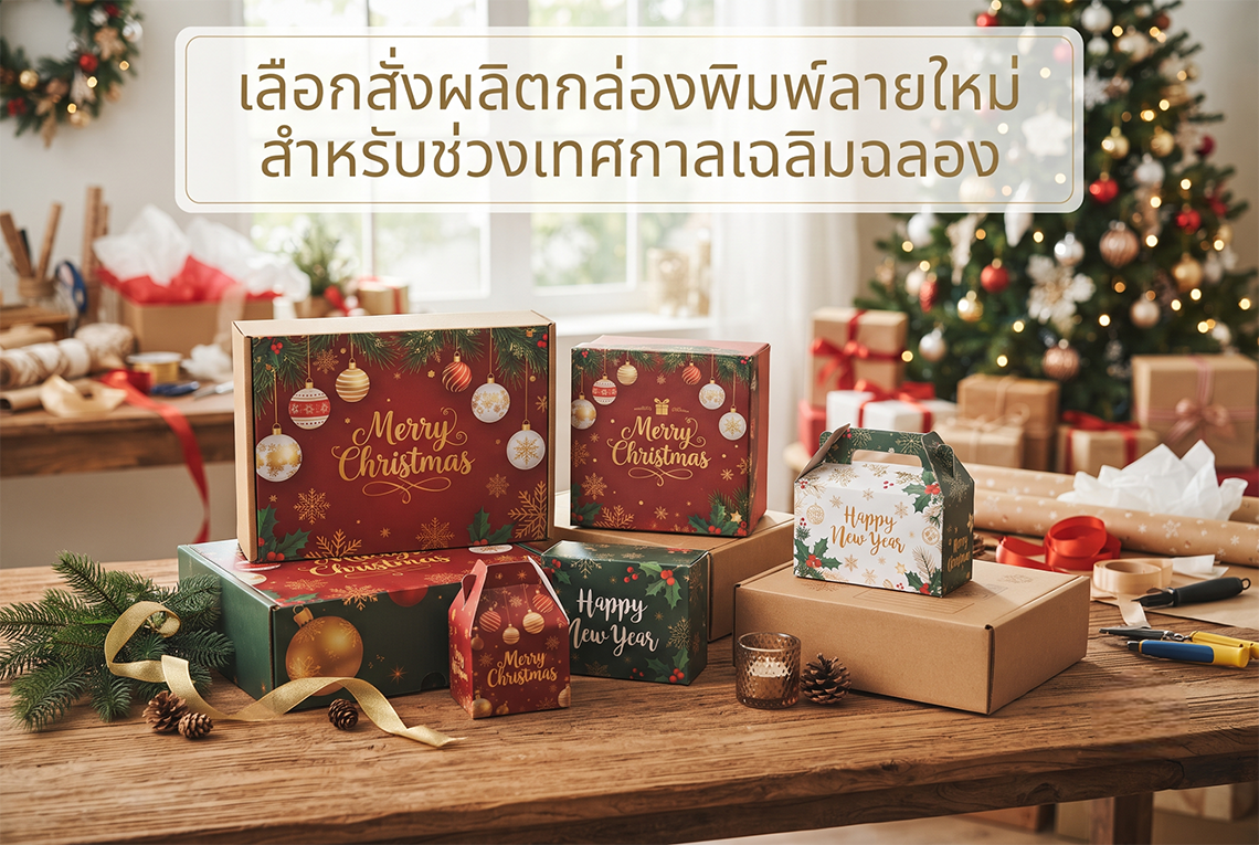 เลือกสั่งผลิตกล่องพิมพ์ลายใหม่ สำหรับช่วงเทศกาลเฉลิมฉลอง