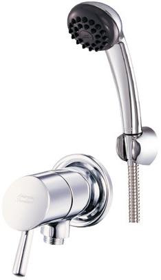A-2630-A ก๊อกน้ำเย็นยืนอาบ แบบติดผนัง ชนิดปัด พร้อมชุดฝักบัวสายอ่อน รุ่น MINIS II - American Standard