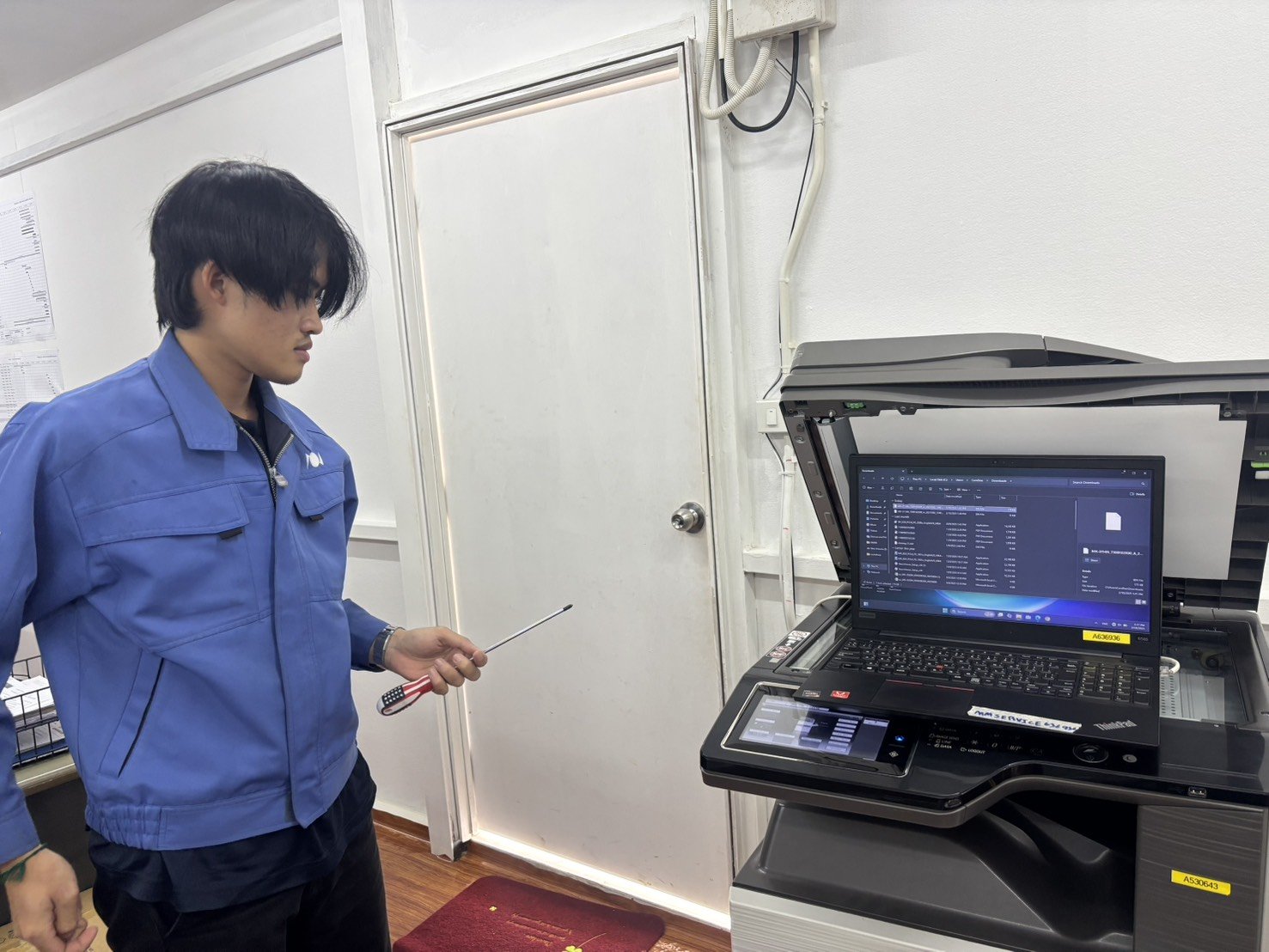 ช่างได้เข้าไปซ่อมเข้าไปเปลี่ยนเครื่องค่ะ Change MX-3114 to MX-3114