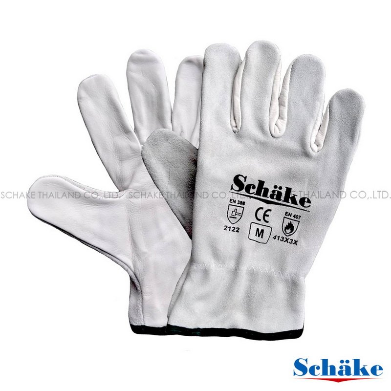 Schake ถุงมืออาร์กอนหนังวัว รุ่นยอดนิยม หนังวัวแท้หนา