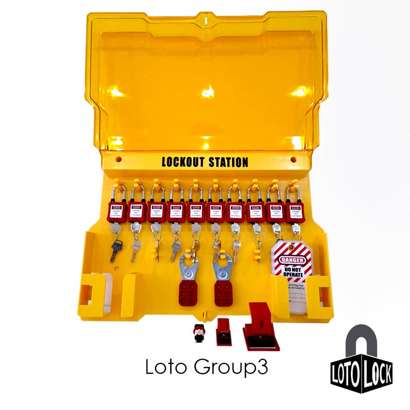 Lockout Tagout Set Group3 สำหรับ5-10ท่าน LOTO LOCK®