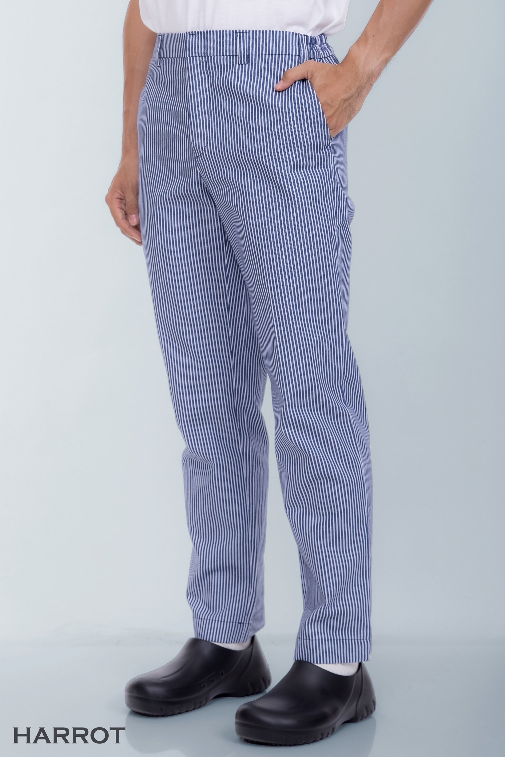 กางเกง ลายริ้ว ลอนดอน เอวยางยืดด้านข้าง (PAC0402)