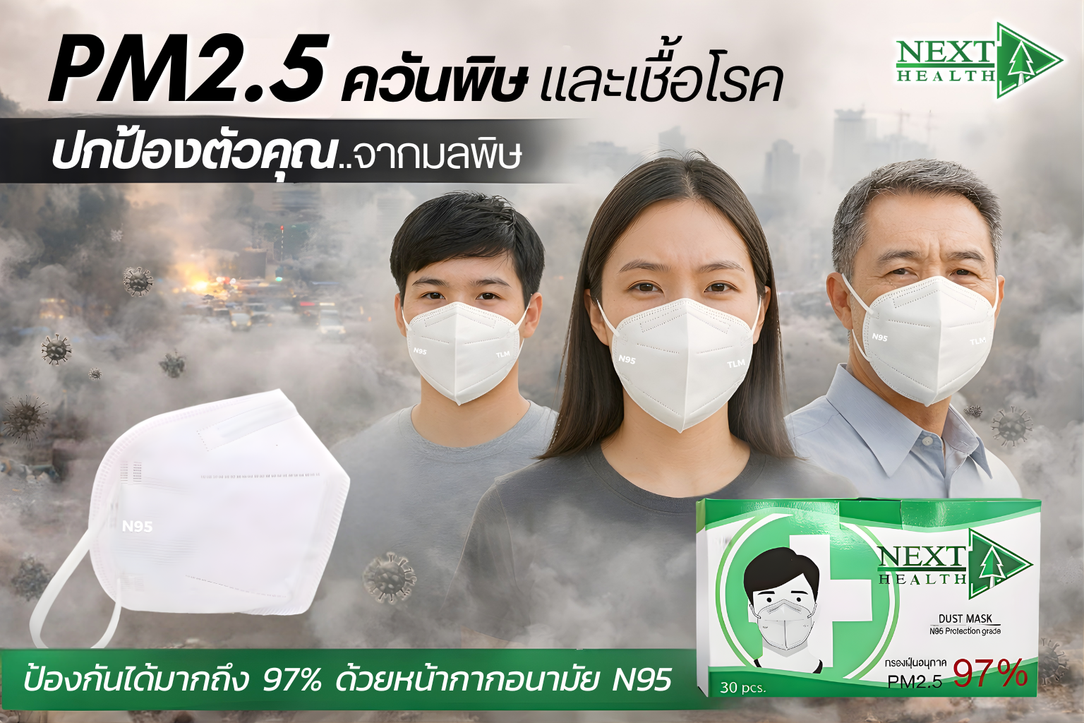 หน้ากากอนามัย..ป้องกัน PM2.5 
