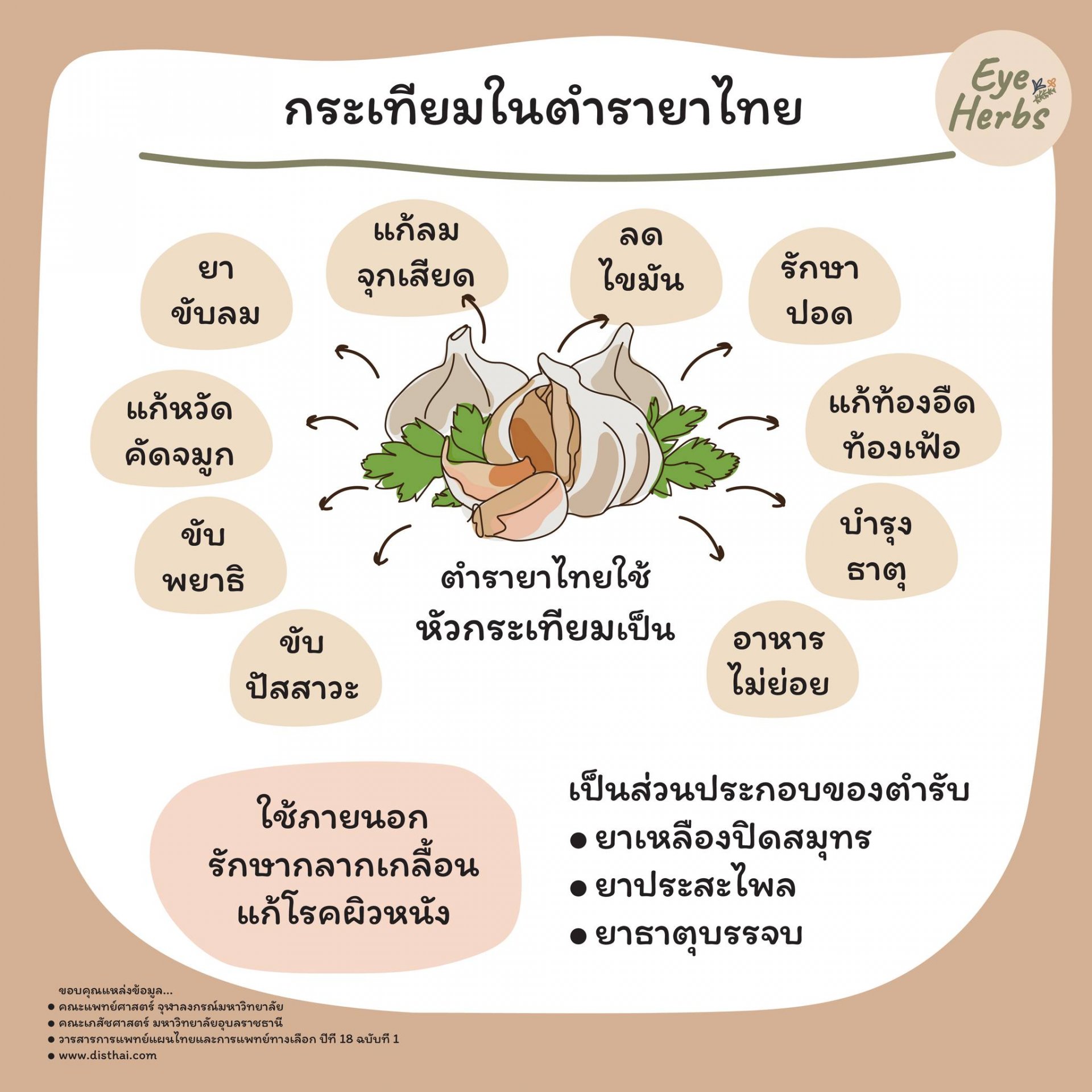 กระเทียมในตำรายาไทย กระเทียมในตำรายาไทย