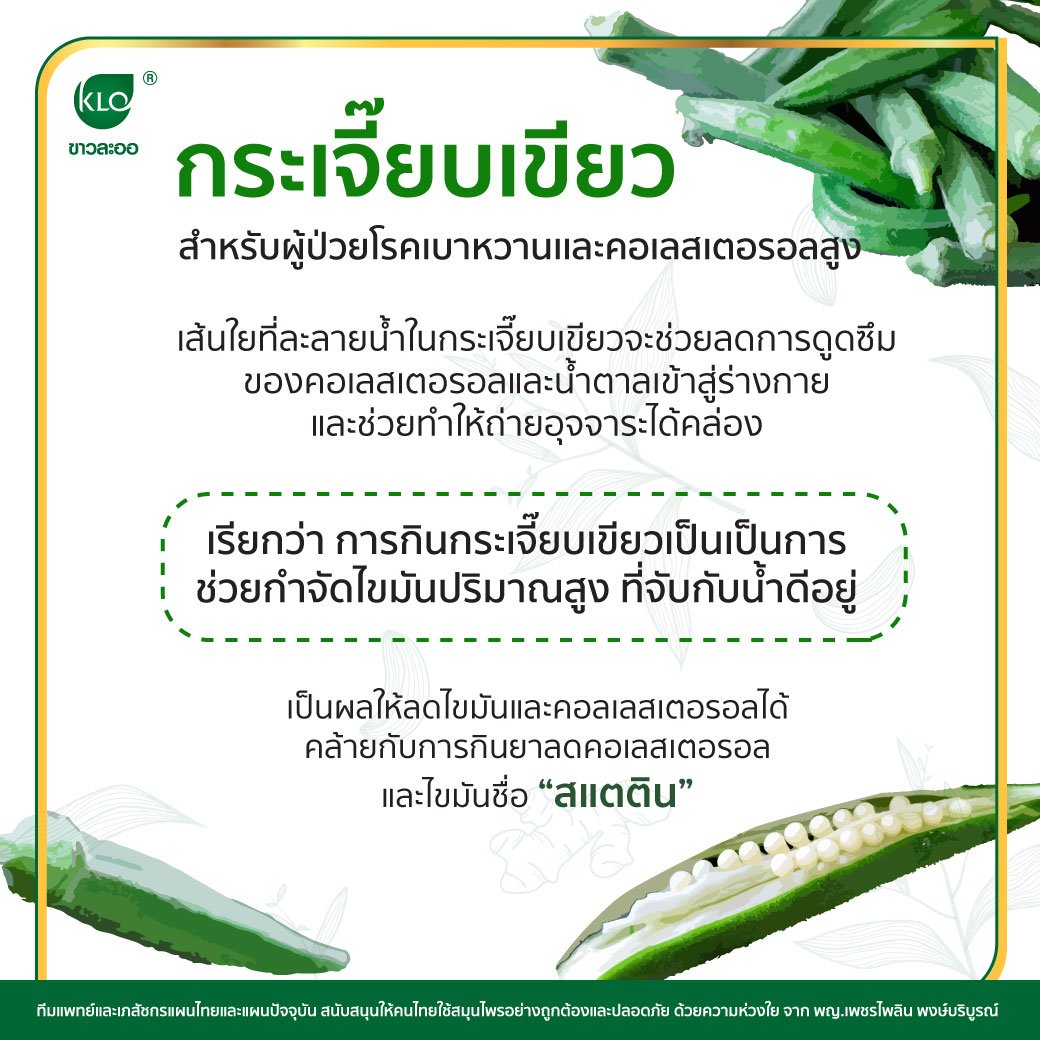 Okra For people with diabetes and high cholesterol Okra For people with diabetes and high cholesterol