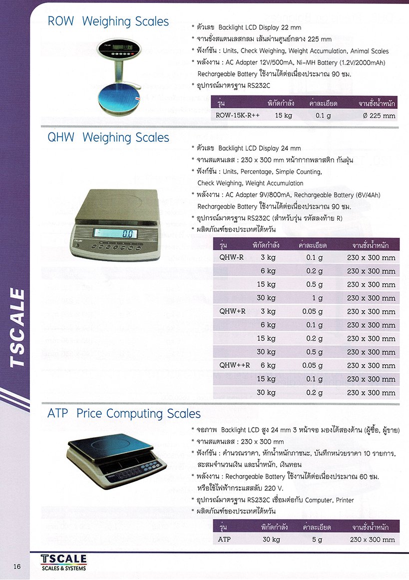 INDUSTRIAL SCALE CATALOGUE thaimetrology