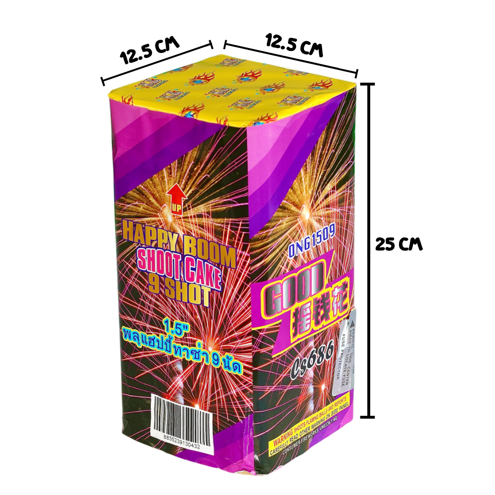 9 Inch Firework Shell 9 SHOT DISPLAY SHELLS 9 inch (1.5inch)