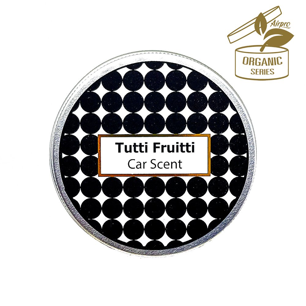 น้ำหอมรถยนต์ Organic กลิ่น Tutti Fruitti  ผลิตจากวัตถุดิบธรรมชาติ ทั้งตัวน้ำหอม ตัวแกนไม้ และ บรรจุภัณฑ์