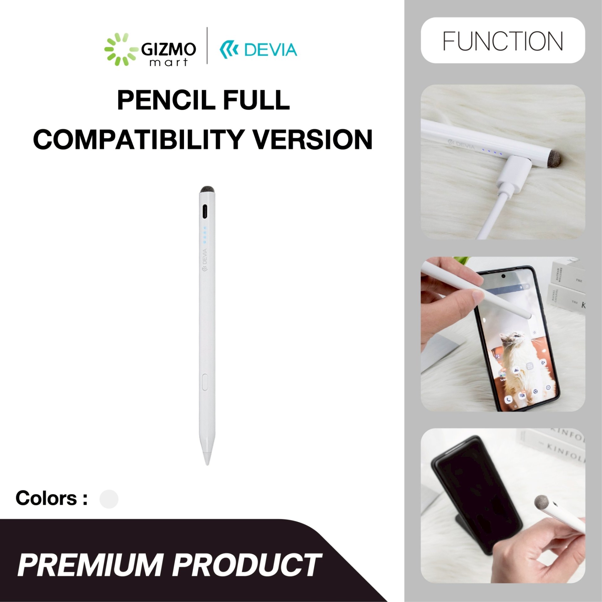 DEVIA Screen ปากกา Pencil J09 Full Compatible White