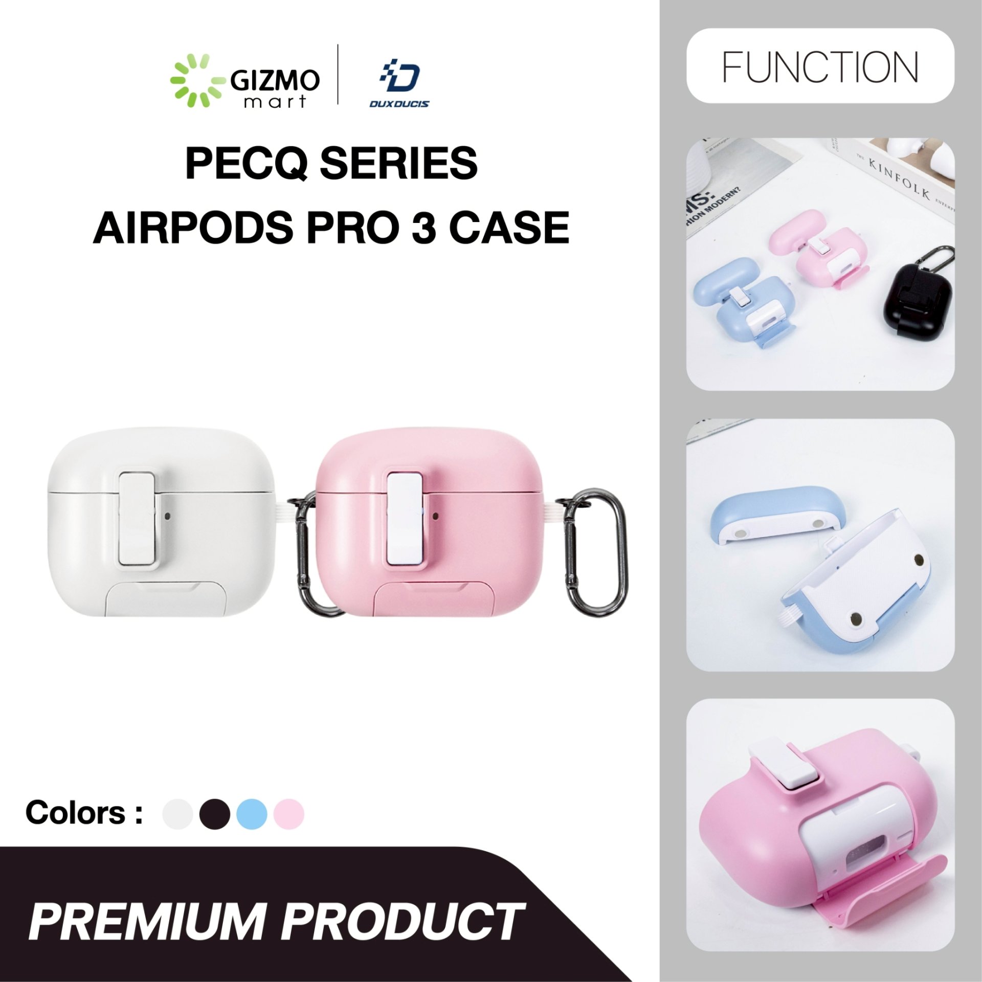 DuxDucis PECQ Series เคส AirPods Pro 3 สีพาสเทล