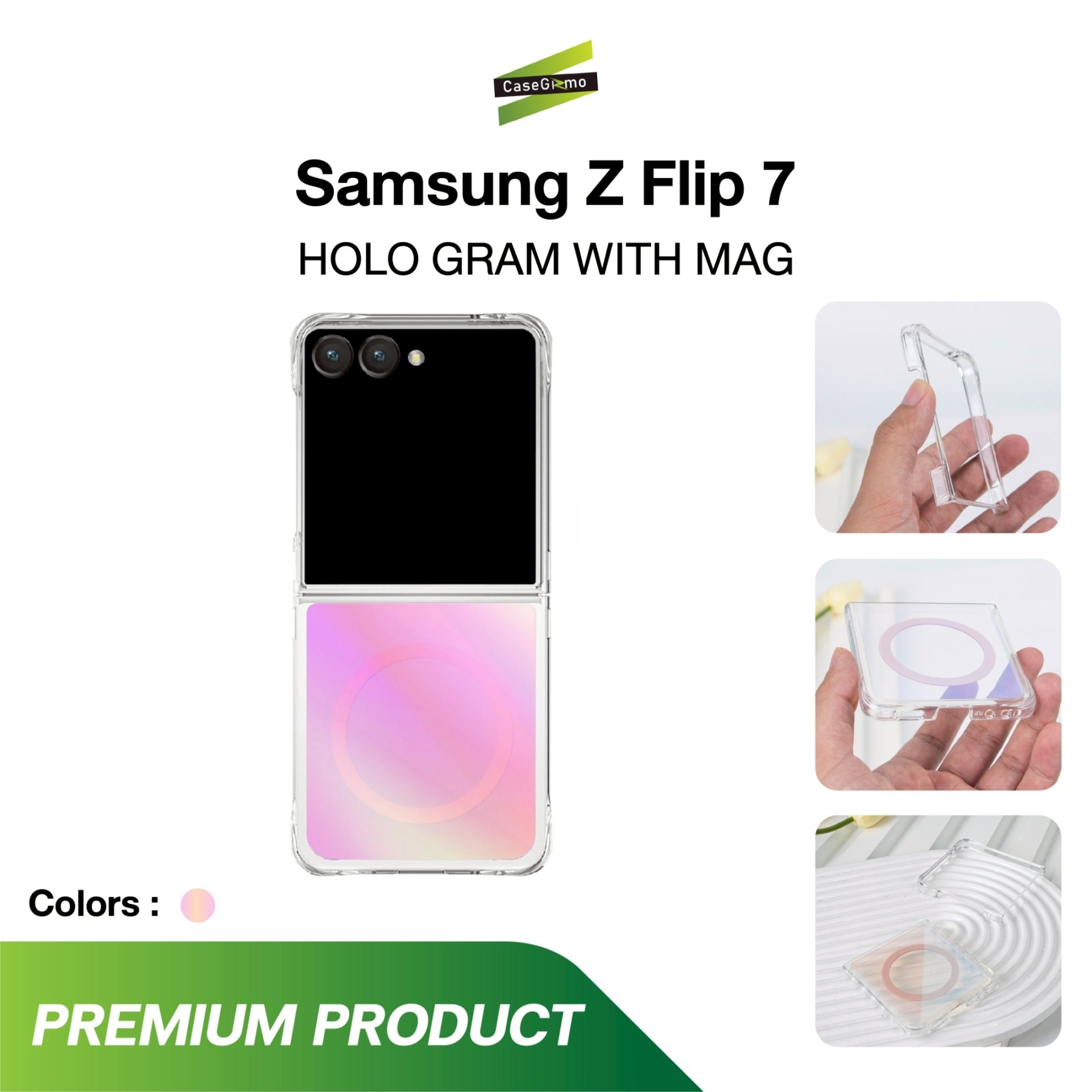 Gizmo Defense Hologram with magsafe Samsung Galazy Z Flip 7 เคสซัมซุง เคสใสโฮโลแกรม กันรอยขีดข่วน กันกระแทก