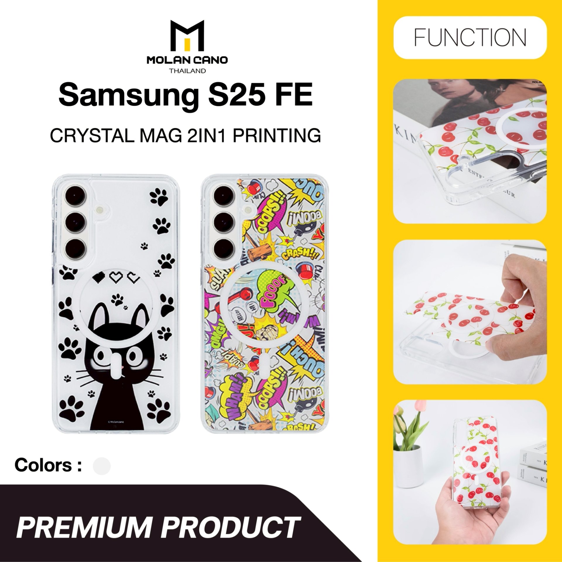 Molan Cano for Samsung S25 FE Crystal Magsafe 2in1 Case Clear เคสใส เคสซัมซุงสกีนลาย รองรับชาร์จไร้สาย