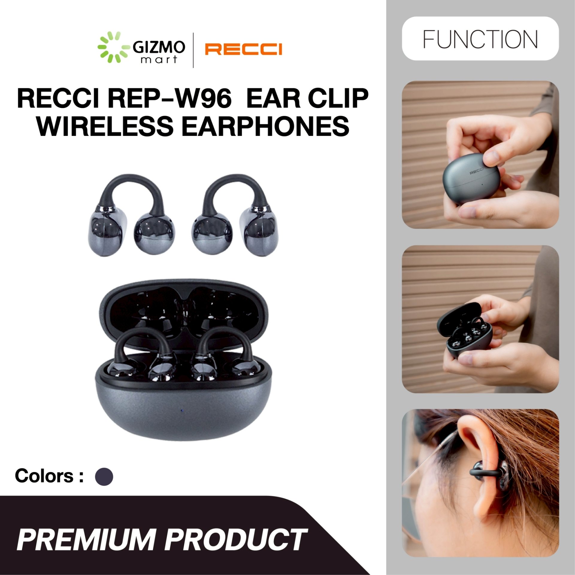 Recci หูฟังไร้สาย Ear Clip Ear Clip Wireless Earphones รุ่น REP-W96