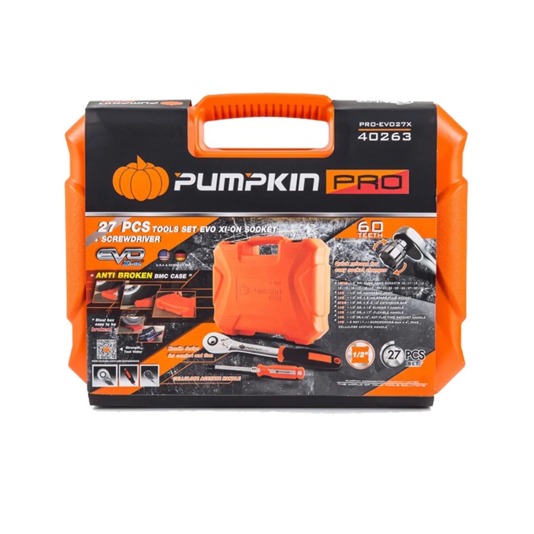 PUMPKIN รุ่น 40263 ชุดลูกบล๊อก 1/2 นิ้ว 27 ตัว PRO-EVO27X รหัส 40263