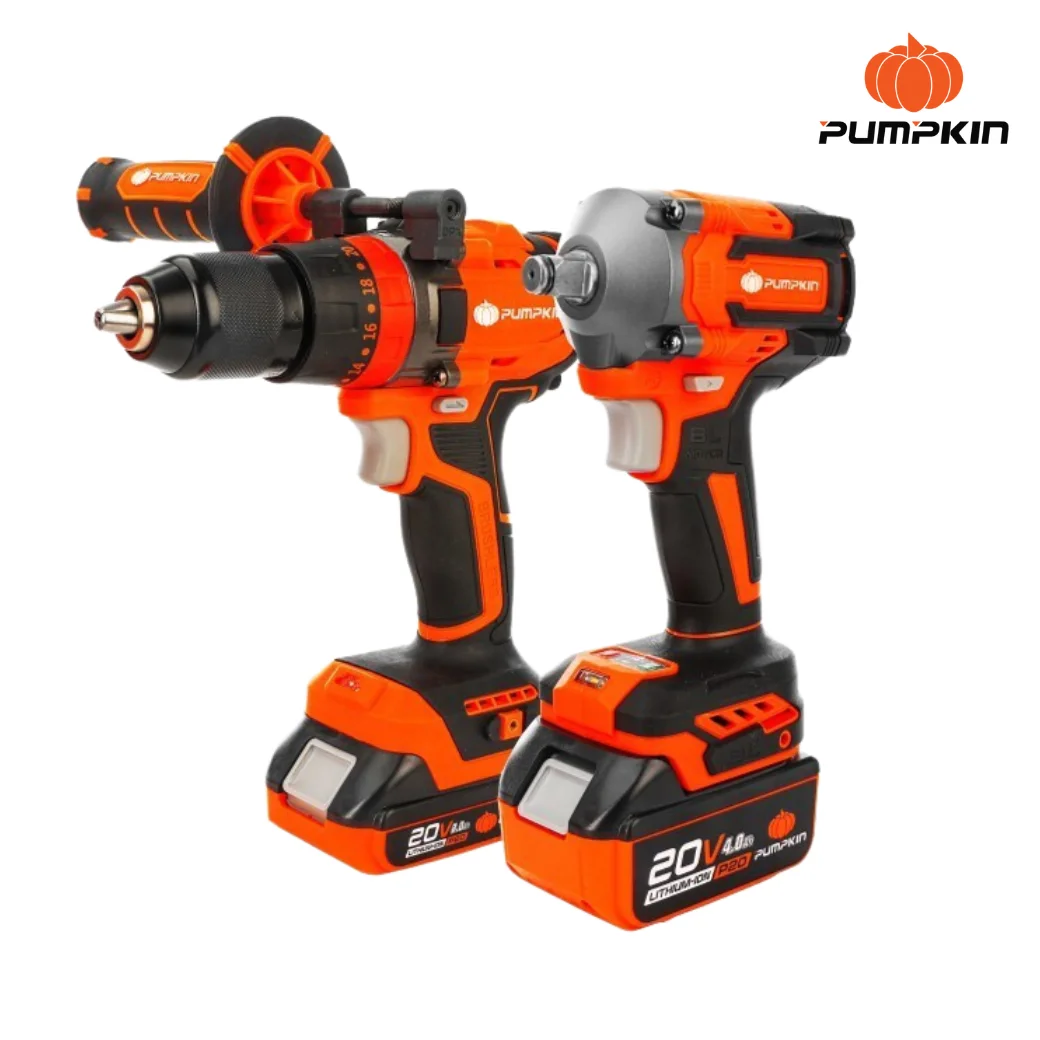 PUMPKIN รุ่น INF-IMDIW-422CK ชุดสว่านกระแทกและบล็อกกระแทกไร้สาย ไร้แปรงถ่าน 20V Li-ion รหัส 50296