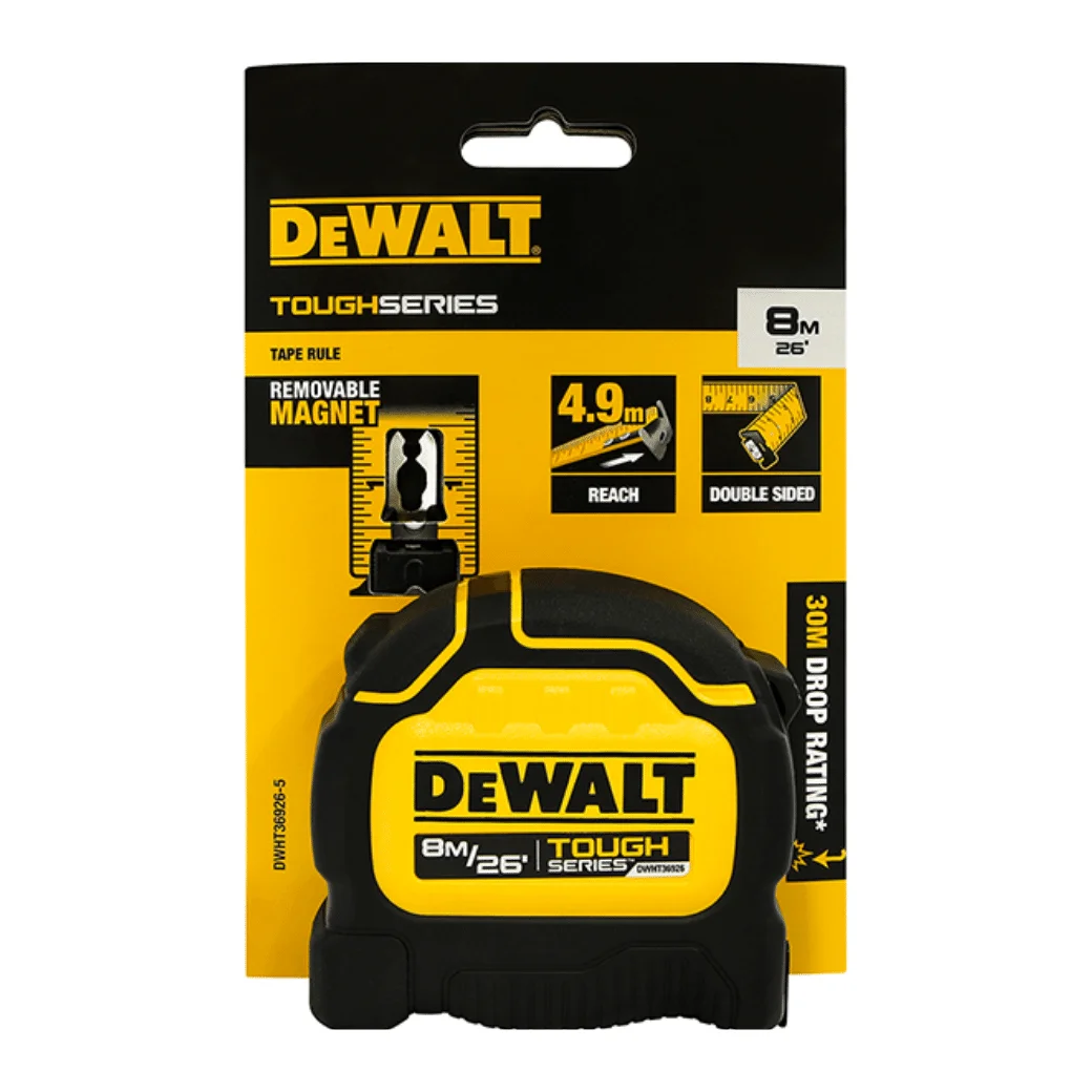 DEWALT รุ่น ตลับเมตร Tough Tape 8 เมตร DWHT36926-30