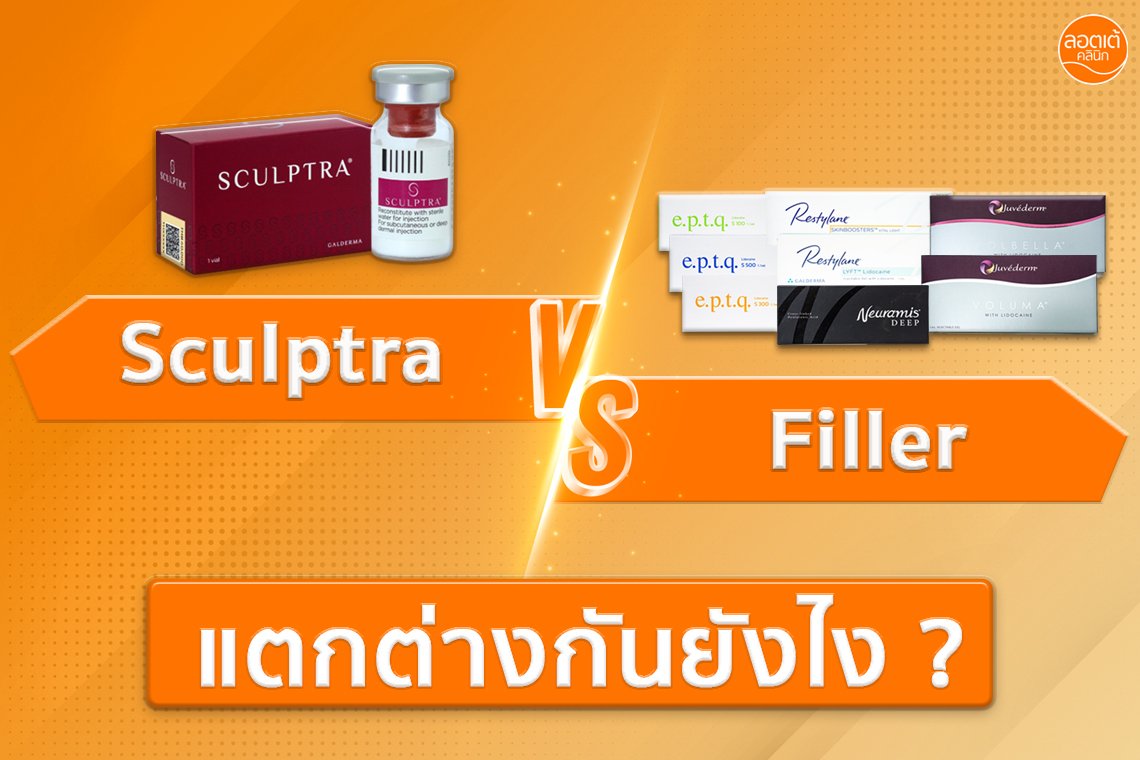 ผลลัพธ์ระหว่าง Sculptra แตกต่างจาก Filler อย่างไร ?