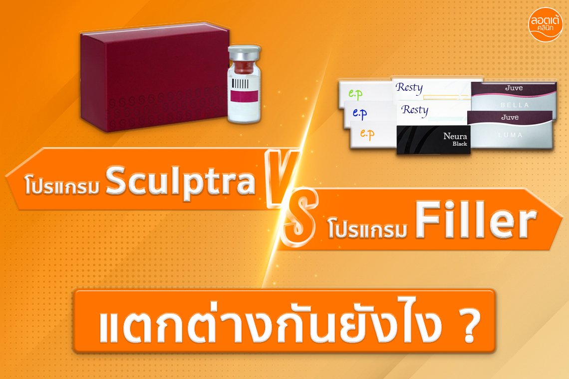 ผลลัพธ์ระหว่างโปรแกรม Sculptra แตกต่างจาก โปรแกรม Filler อย่างไร ? ผลลัพธ์ระหว่างโปรแกรม Sculptra แตกต่างจาก โปรแกรม Filler อย่างไร ?