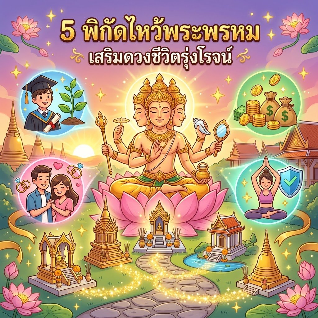 5 พิกัดไหว้ "พระพรหม" เสริมดวงชะตาชีวิตให้รุ่งโรจน์ครบทั้ง 4 ด้าน