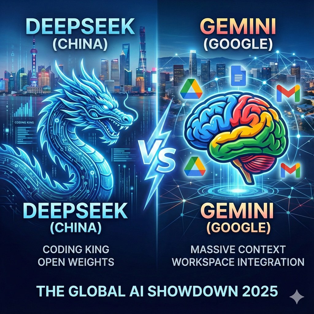 DeepSeek vs Gemini: ศึก AI จีนปะทะ Google ปี 2025 ตัวไหนน่าใช้กว่า?