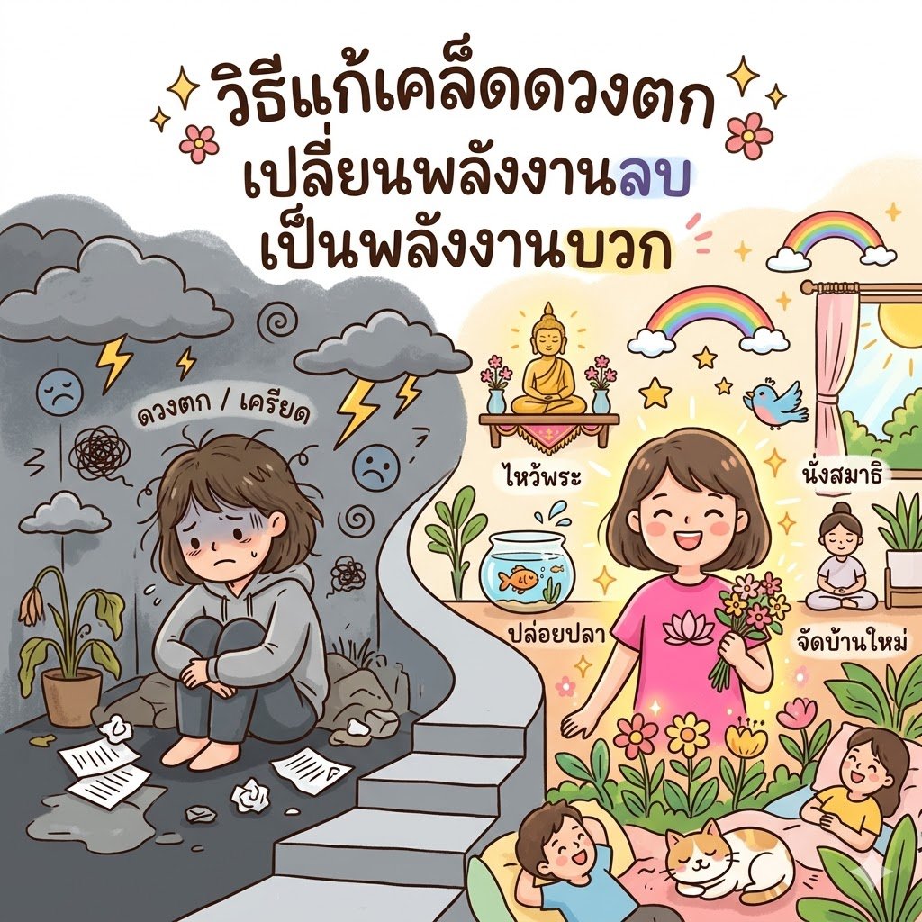 การแก้เคล็ดเมื่อรู้สึก "ดวงตก" หรือเครียดหนัก: วิธีเปลี่ยนพลังงานลบให้เป็นบวก