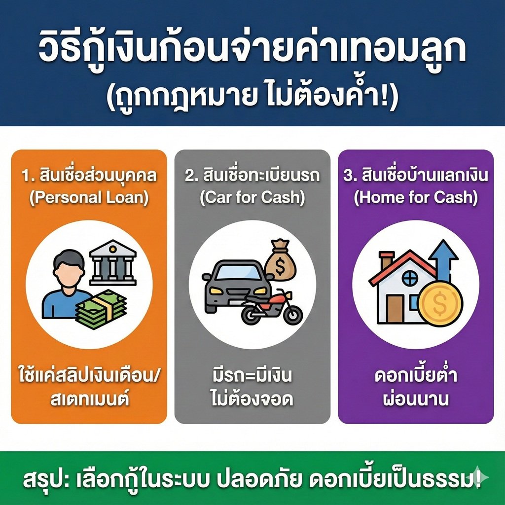 วิธีกู้เงินก้อนจ่ายค่าเทอมลูก แบบถูกกฎหมาย ไม่ต้องใช้คนค้ำ (ฉบับพ่อแม่มือใหม่)