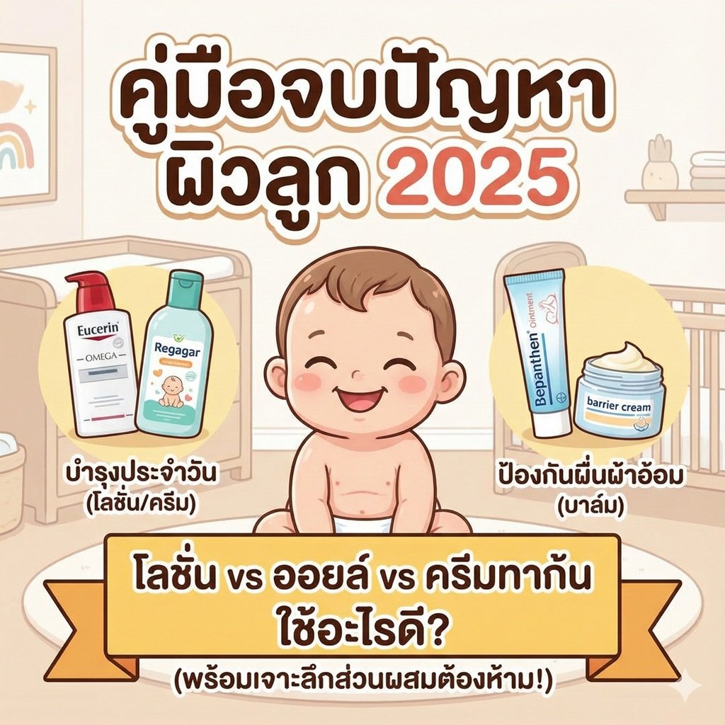 คู่มือจบปัญหา "ผิวลูก" ฉบับสมบูรณ์ 2025: โลชั่น vs ออยล์ vs ครีมทาก้น ใช้อะไรดี? (พร้อมเจาะลึกส่วนผสมต้องห้าม!)