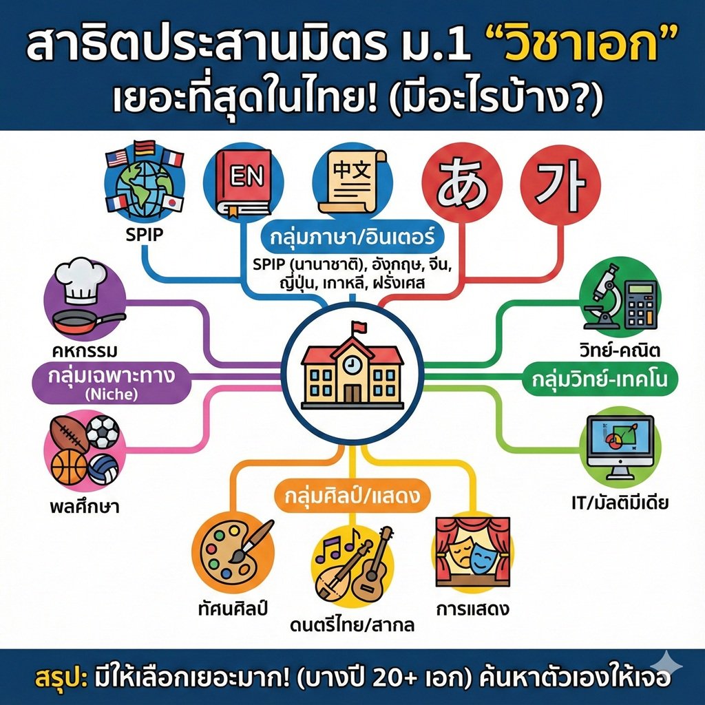 ที่เดียวในไทย! รีวิวสอบเข้า ม.1 "สาธิตประสานมิตร" ที่มี "วิชาเอก" ให้เลือกเยอะที่สุด! (เจาะลึกเอกฮิต & เอกเฉพาะทาง)