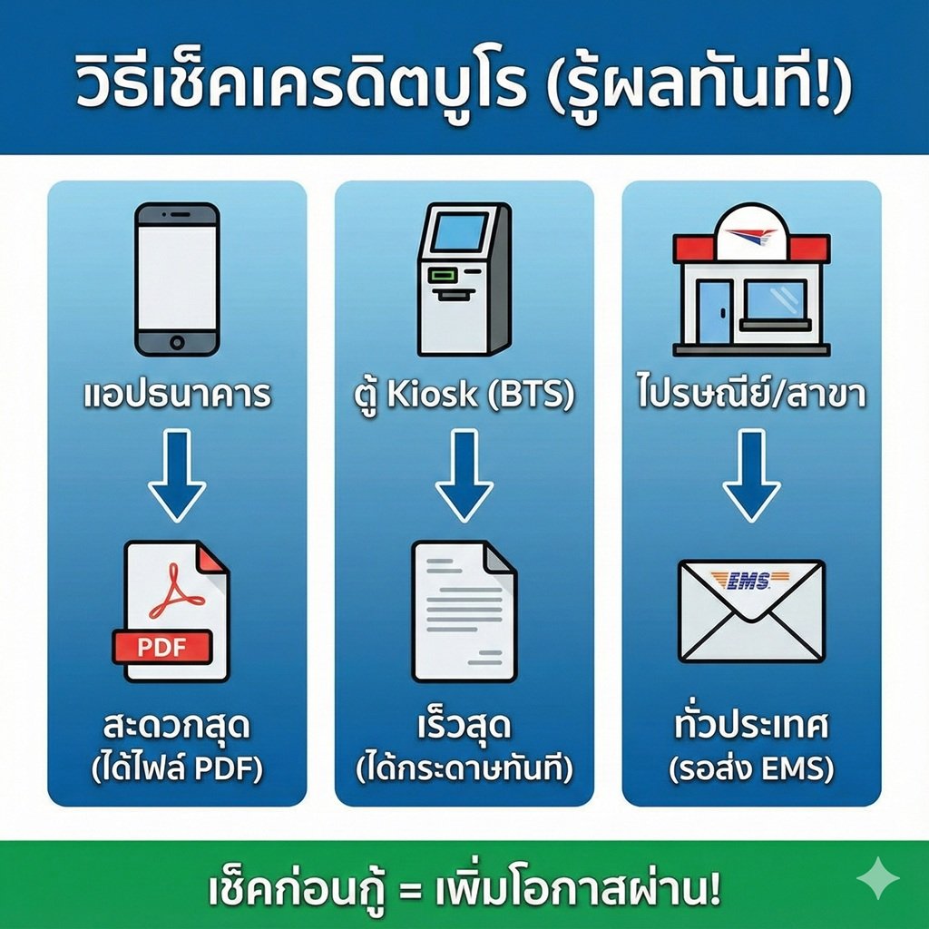 วิธีเช็คเครดิตบูโรด้วยตัวเอง 2568 ง่ายๆ ผ่านแอปมือถือ รู้ผลทันที (ไม่ต้องไปธนาคาร)