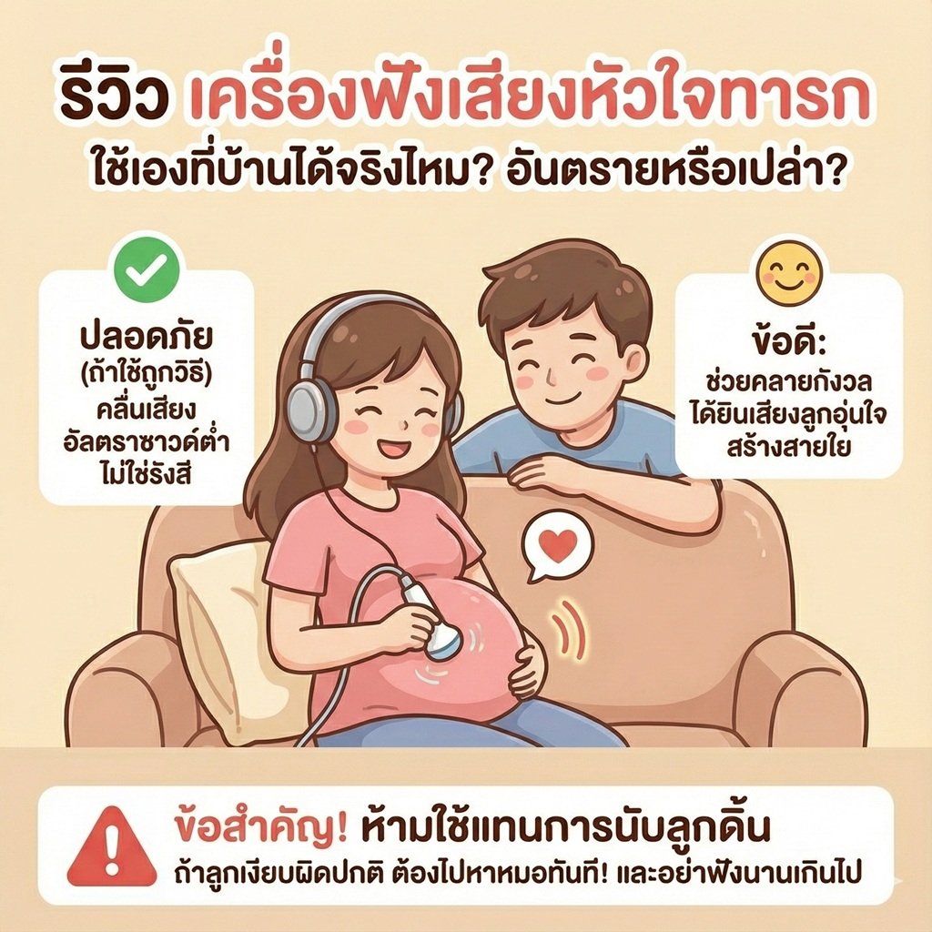 รีวิวเครื่องฟังเสียงหัวใจทารก (Fetal Doppler) ใช้เองที่บ้านได้จริงไหม? อันตรายหรือเปล่า? (ฉบับปี 2026)