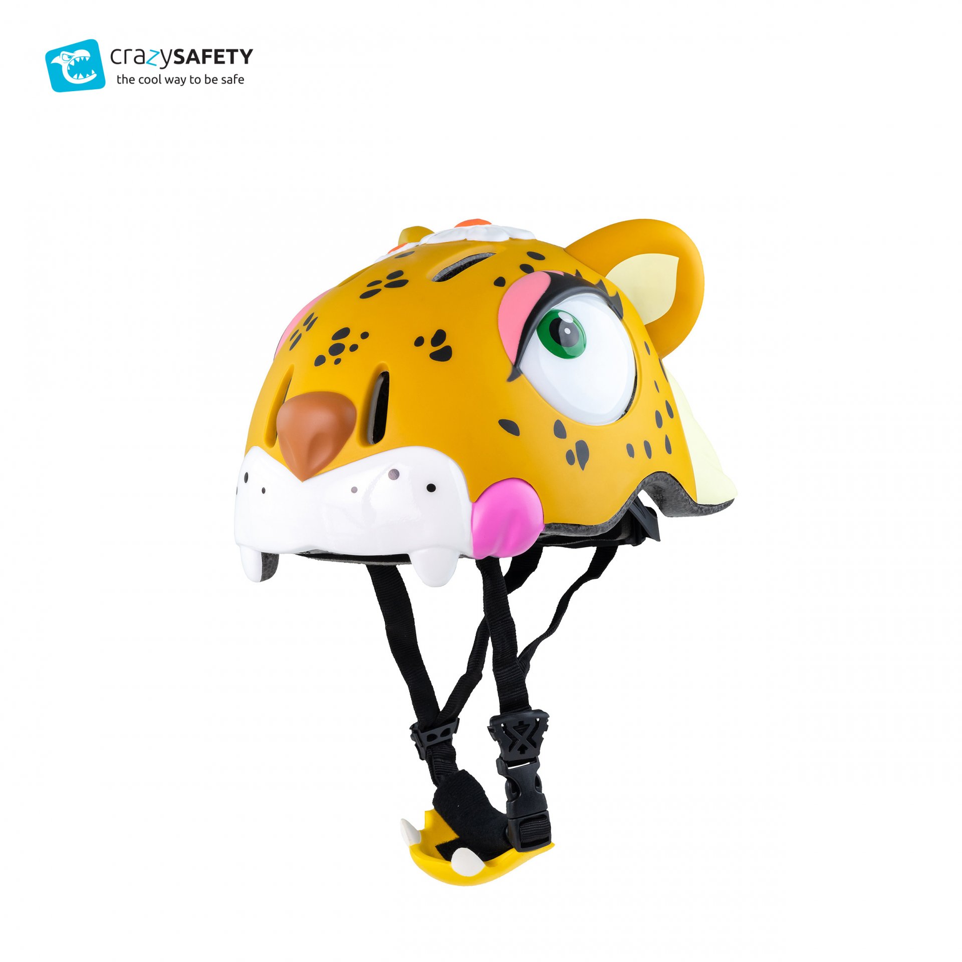 หมวกกันน็อคจักรยานสำหรับเด็ก Crazy Safety ลายเสือดาว Leopard (Size S 49-55cm)