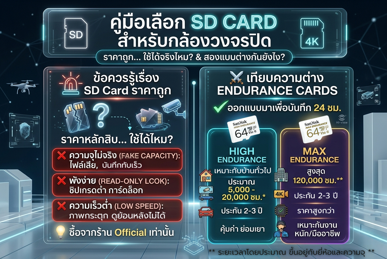 เจาะลึก SD Card กล้องวงจรปิด เลือกอย่างไรให้คุ้มและปลอดภัย